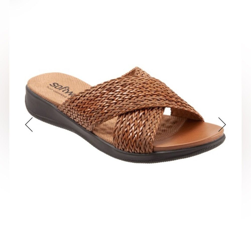Softwalk Tillman Brown Leather Sandals.